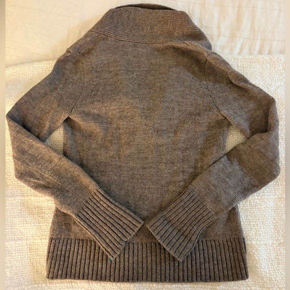 90s J. Crew Taupe Shawl Collar Sweater - Picture 5 of 5